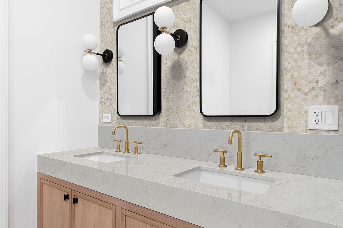 Athena Gold Penny Round 12X12 Honed Marble Mosaic Tile