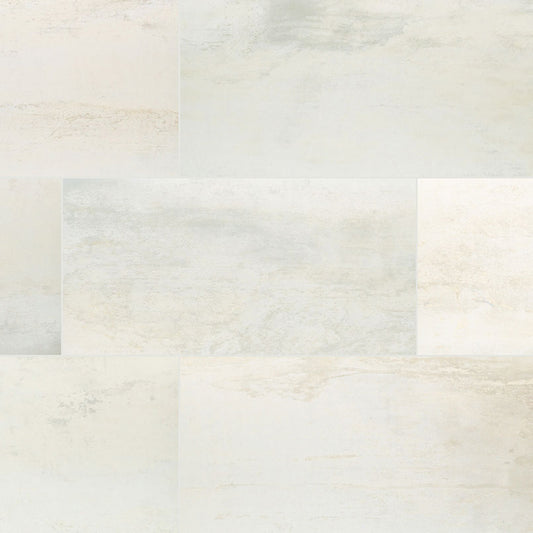 MSI Oxide Blanc 24" x 48" Matte Porcelain Floor and Wall Tile - Industrial Metallic Look
