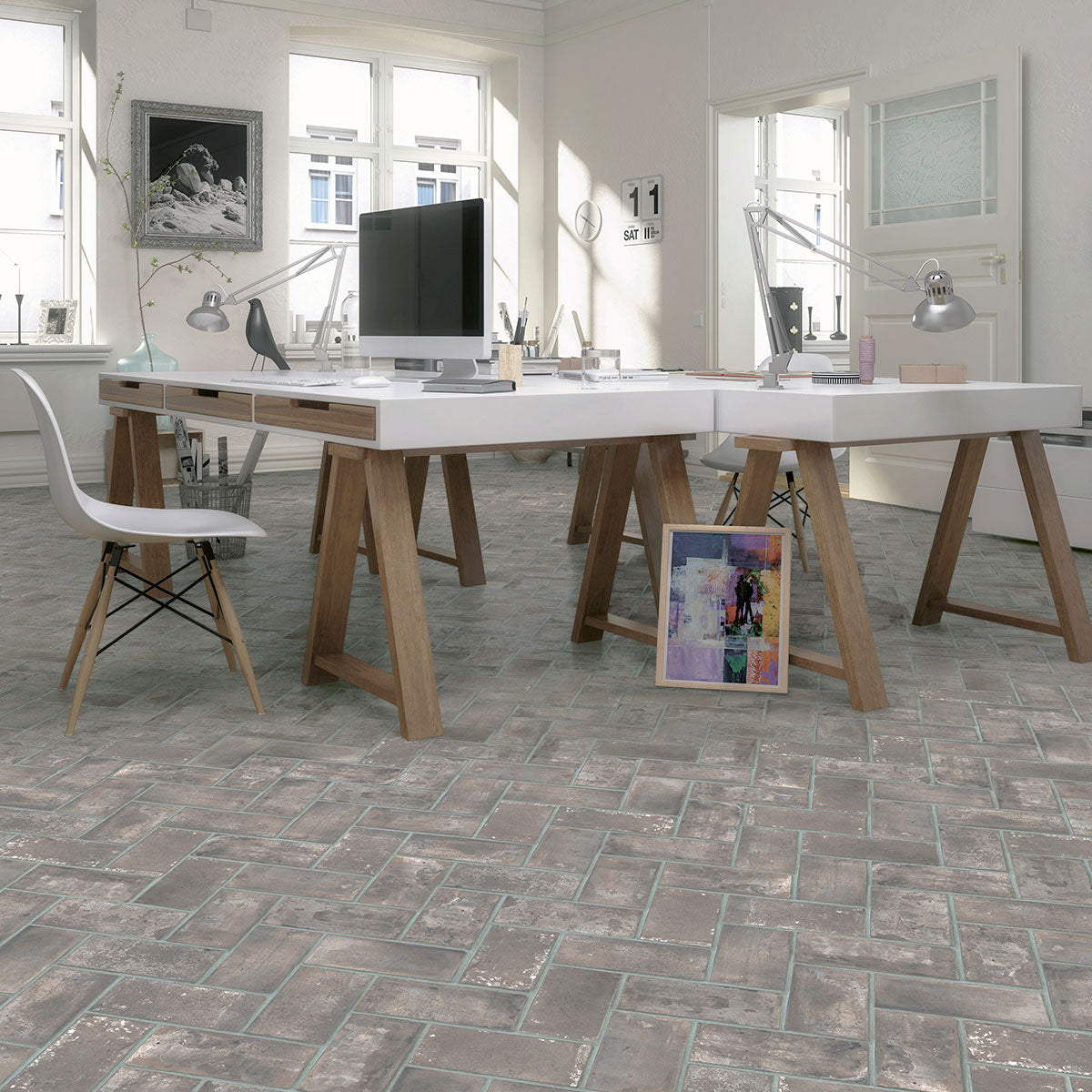 Capella Taupe Brick 2x10 Matte Porcelain Wall & Floor Tile