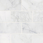 Calacatta Cressa 3X6 White Honed Subway Marble Tile