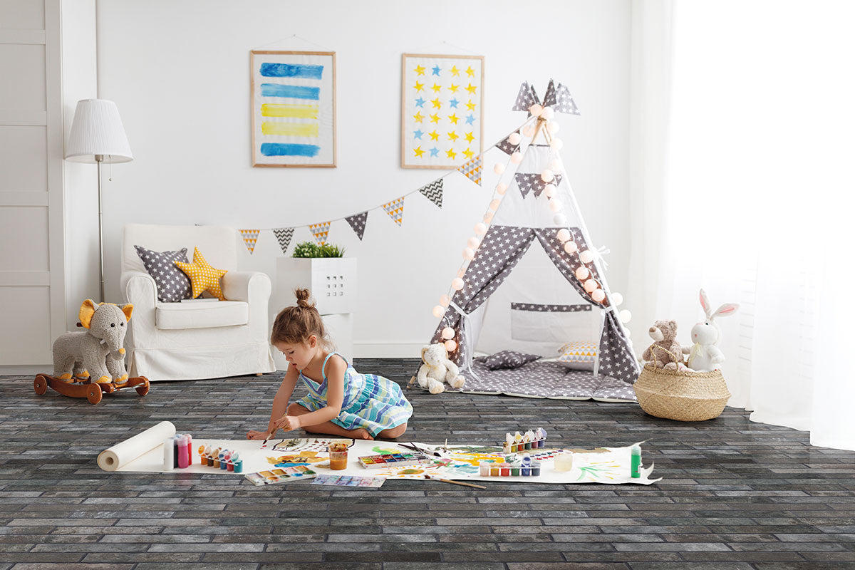 Capella Charcoal Brick 2x10 Matte Porcelain Wall & Floor Tile