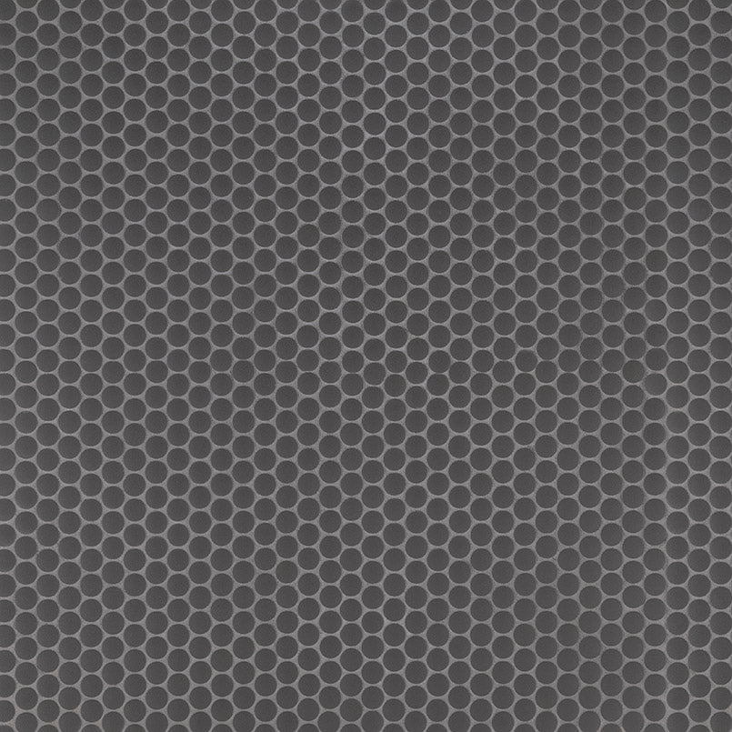 Nero Penny Round Matte Porcelain Mosaic