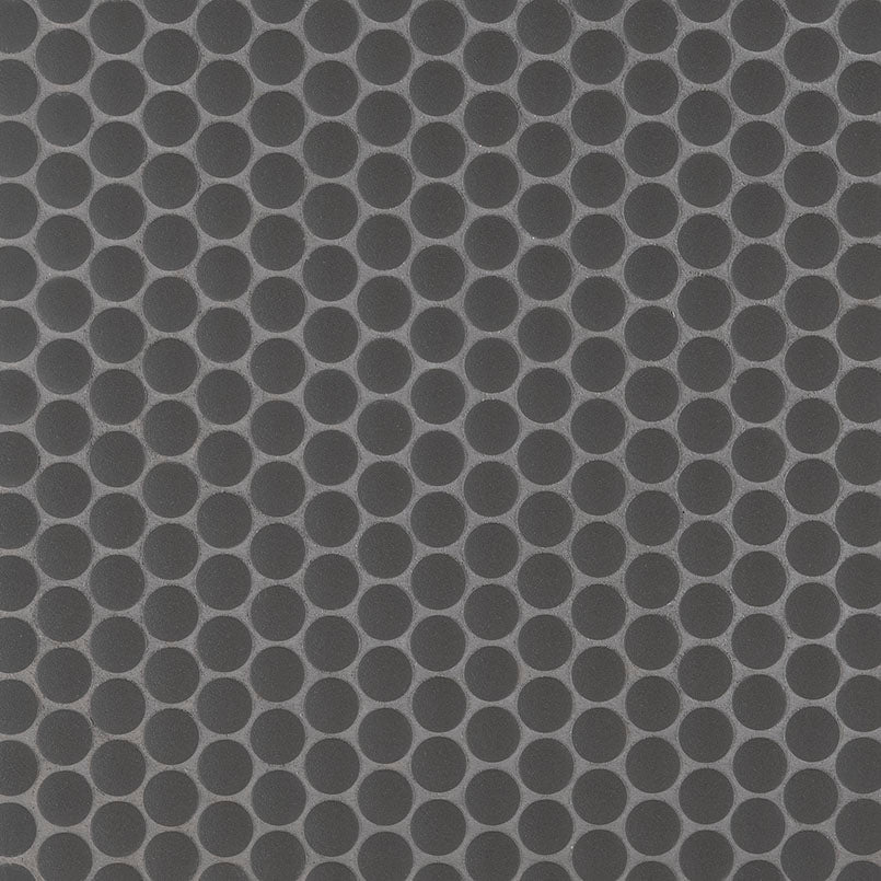 Nero Penny Round Matte Porcelain Mosaic