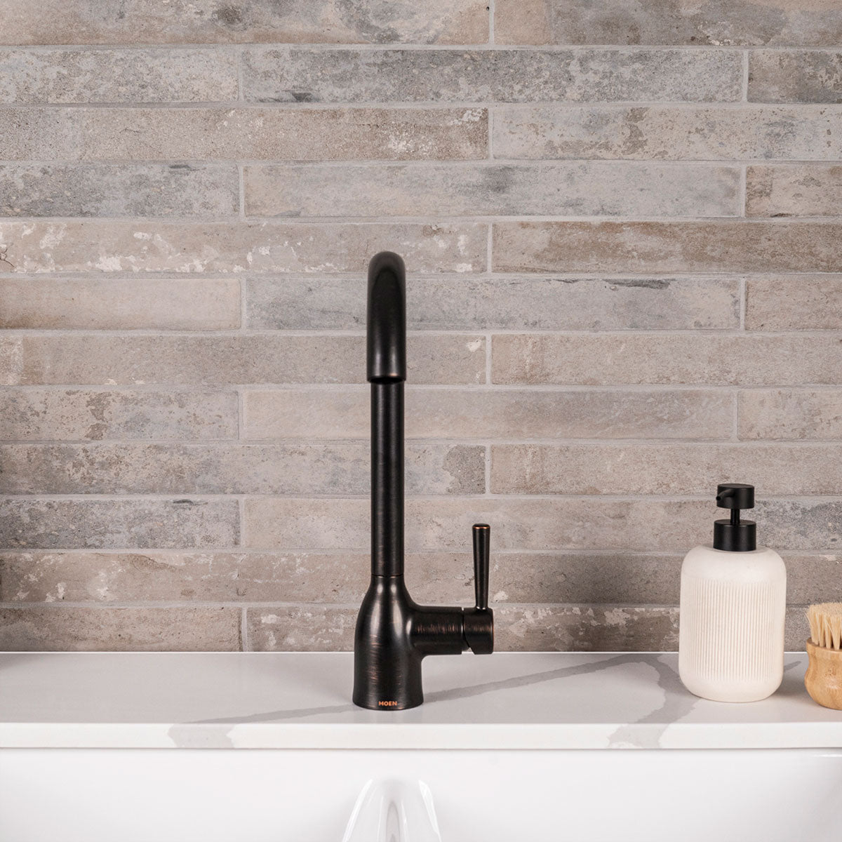 Capella Taupe Brick 2x18 Matte Porcelain Wall & Floor Tile
