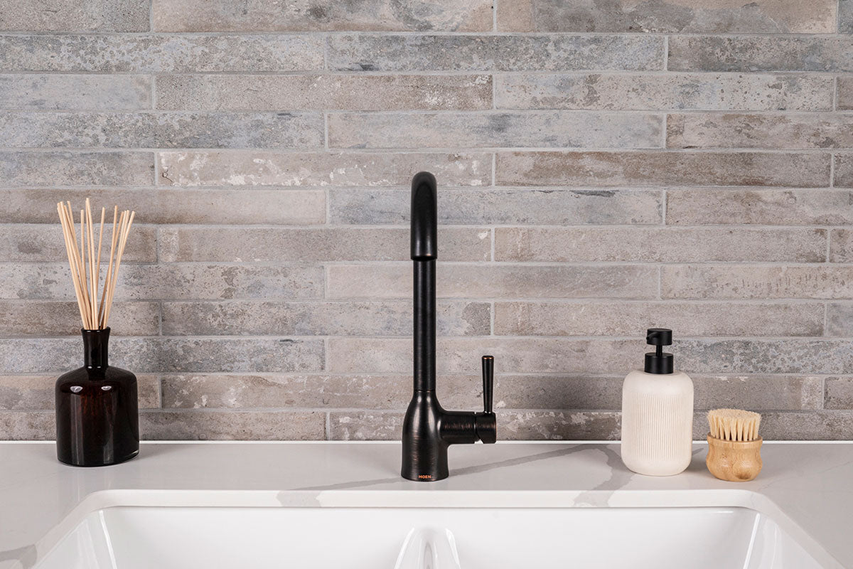 Capella Taupe Brick 2x18 Matte Porcelain Wall & Floor Tile