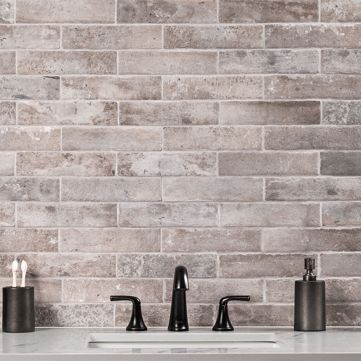 Capella Taupe Brick 2x10 Matte Porcelain Wall & Floor Tile