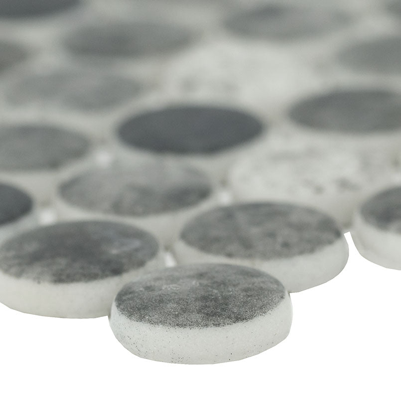 Urban Tapestry 12x12 Penny Round Glossy Glass Mosaic Tile