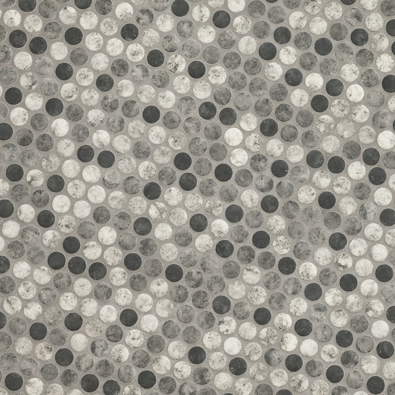 Urban Tapestry 12x12 Penny Round Glossy Glass Mosaic Tile
