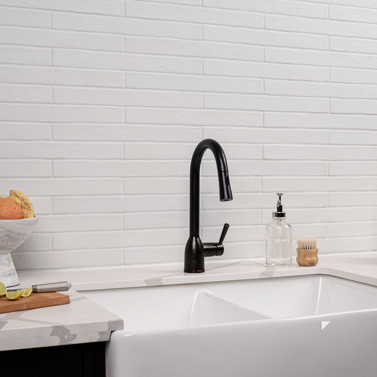 Capella White Brick 2x18 Matte Porcelain Wall & Floor Tile