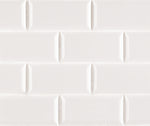 Domino White 2X4 Glossy Beveled Subway Tile