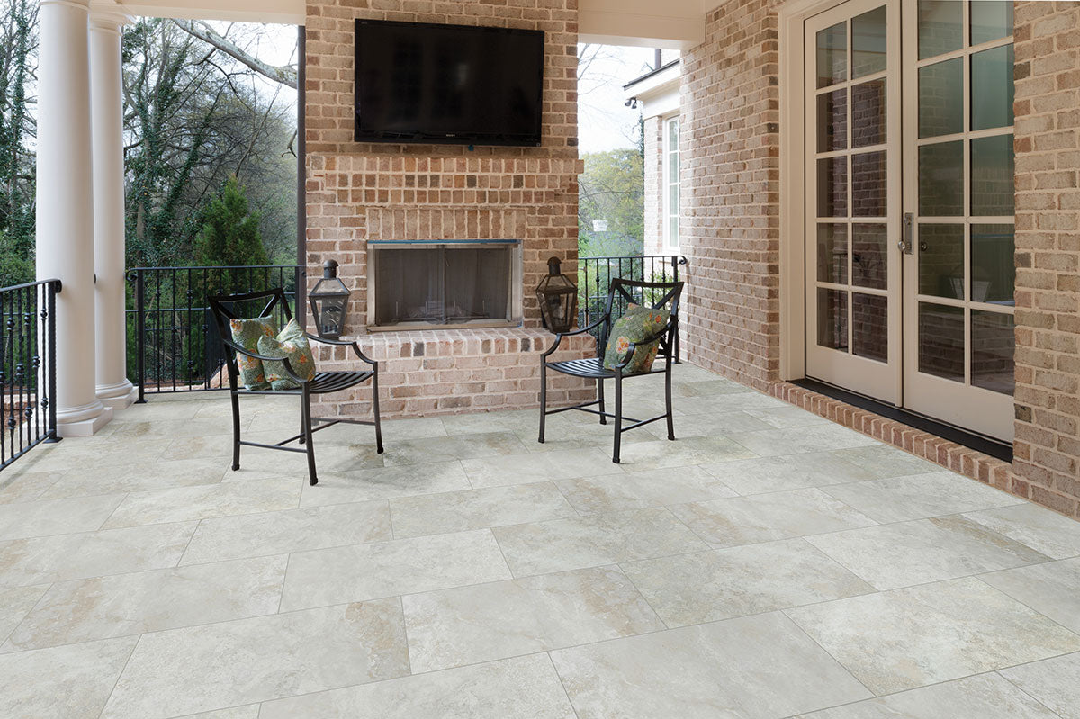 Arterra Argento Travertino 24x24 Matte Porcelain Paver