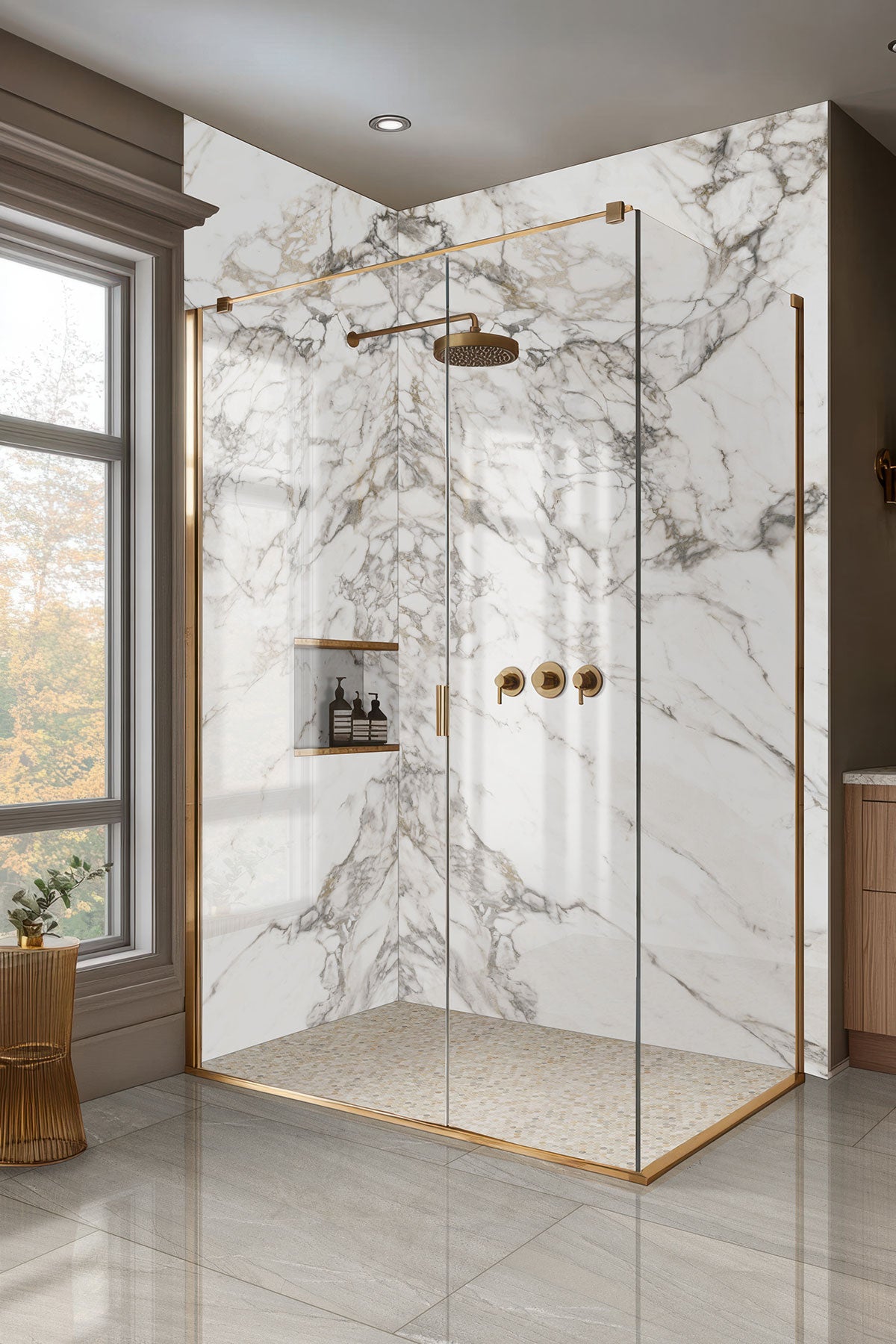 Athena Gold Penny Round 12X12 Honed Marble Mosaic Tile