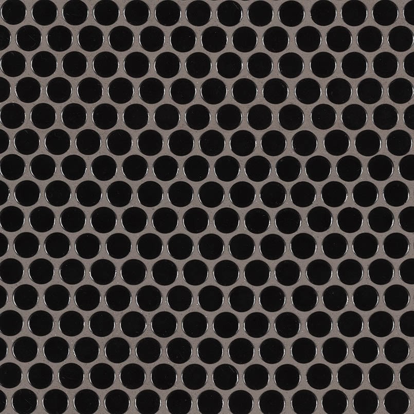 Domino Black Glossy Penny Round Mosaic