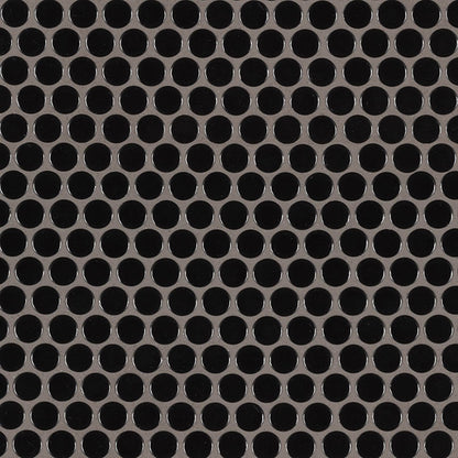 Domino Black Glossy Penny Round Mosaic