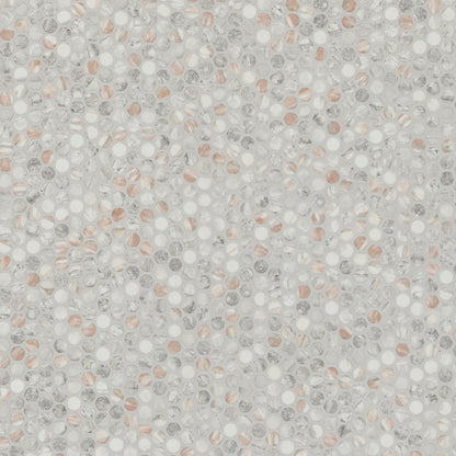 Briar Rosa Penny Round 12X12 Matte Glass Mosaic Floor Wall Tile