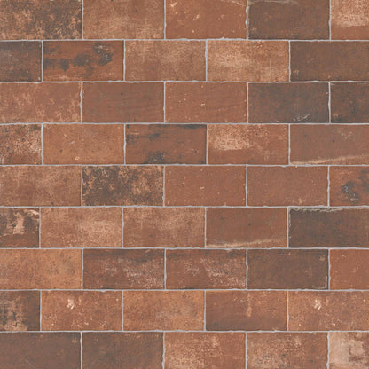 Capella Red Brick 5x10 Matte Porcelain Wall & Floor Tile