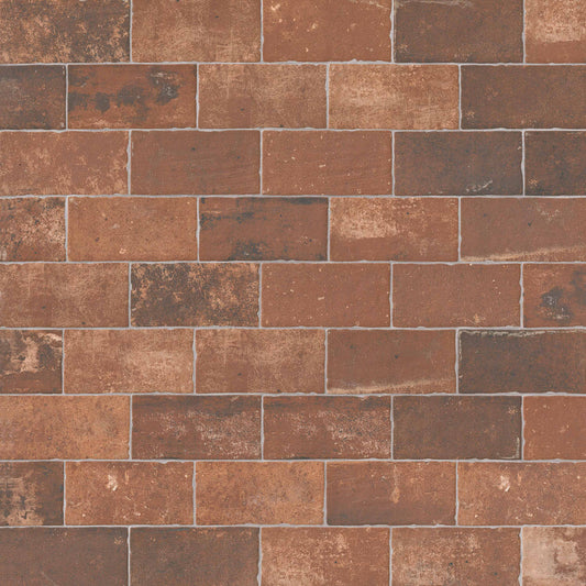 Capella Red Brick 5x10 Matte Porcelain Wall & Floor Tile