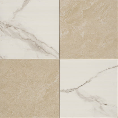 MSI Calacatta Crema Checkered 24x24 Matte Porcelain Floor & Wall Tile