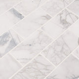 Calacatta Cressa 3X6 White Honed Subway Marble Tile