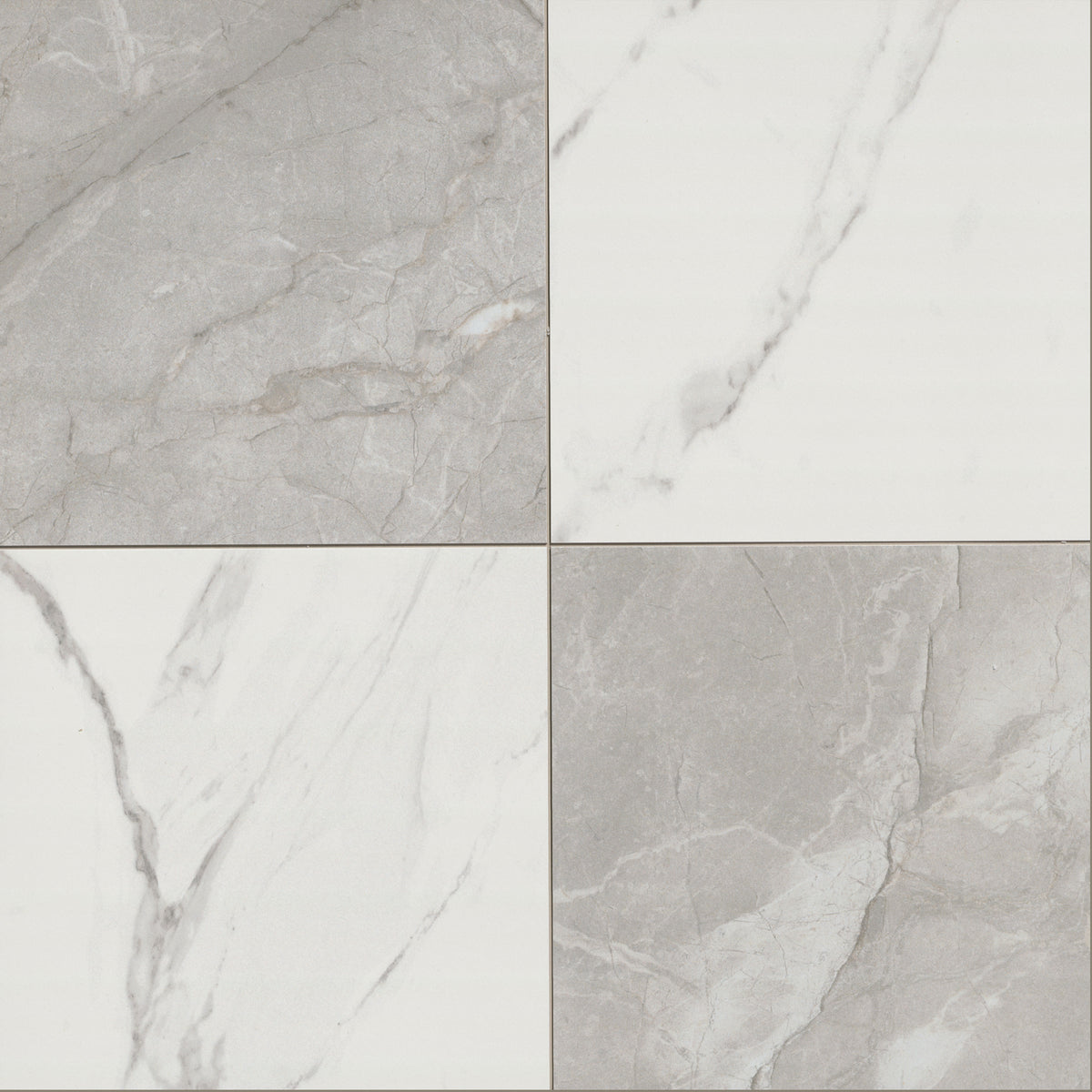 MSI Calacatta Grigio Checkered 24x24 Matte Porcelain Floor & Wall Tile