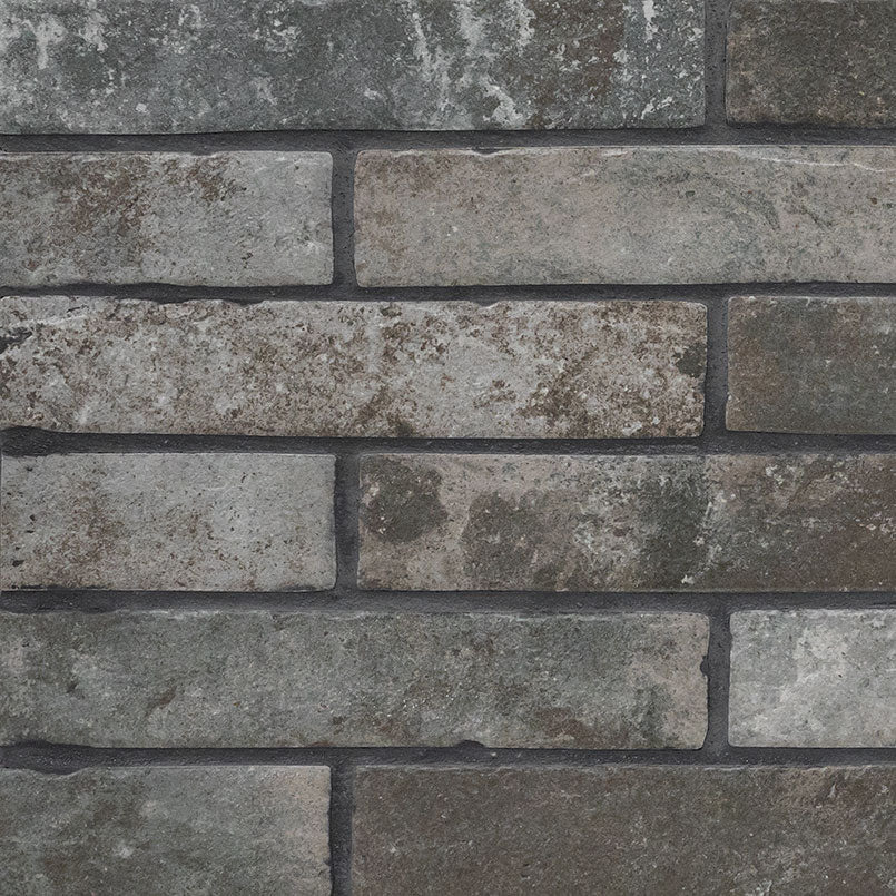 Capella Charcoal Brick 2x10 Matte Porcelain Wall & Floor Tile