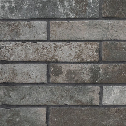 Capella Charcoal Brick 2x10 Matte Porcelain Wall & Floor Tile