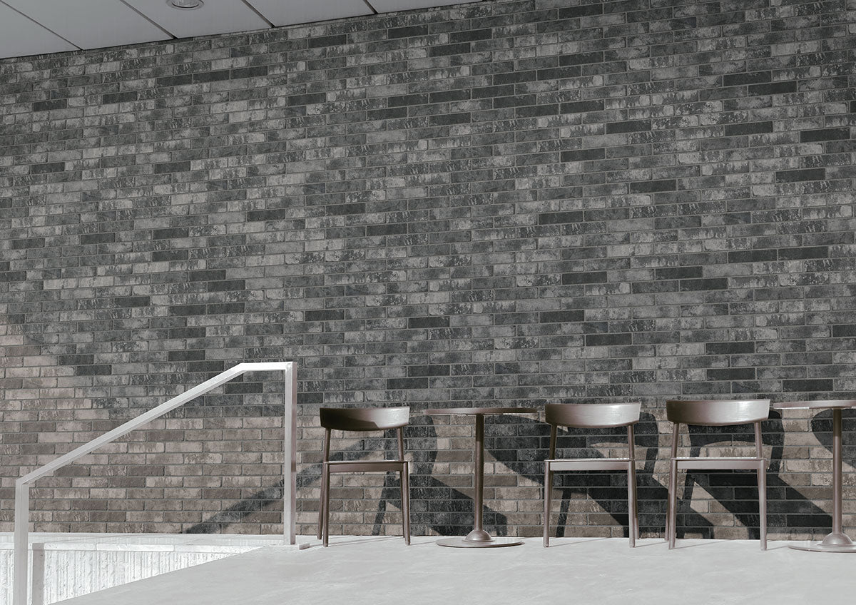 Capella Charcoal Brick 2x10 Matte Porcelain Wall & Floor Tile