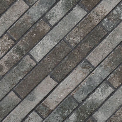 Capella Charcoal Brick 2x10 Matte Porcelain Wall & Floor Tile