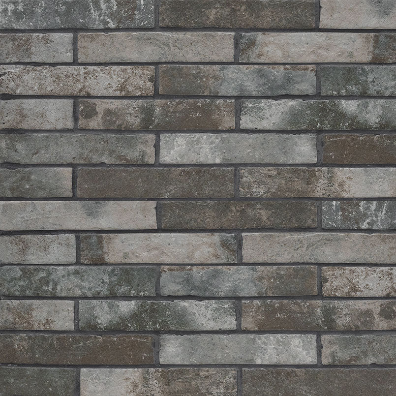 Capella Charcoal Brick 2x10 Matte Porcelain Wall & Floor Tile