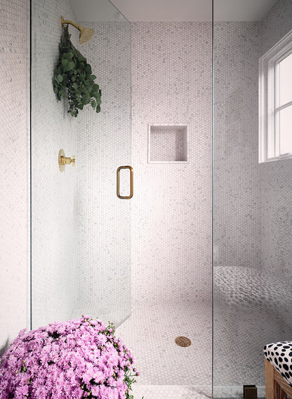Carrara Penny Round Matte Porcelain Mosaic Tile