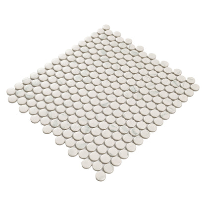 Carrara Penny Round Matte Porcelain Mosaic Tile