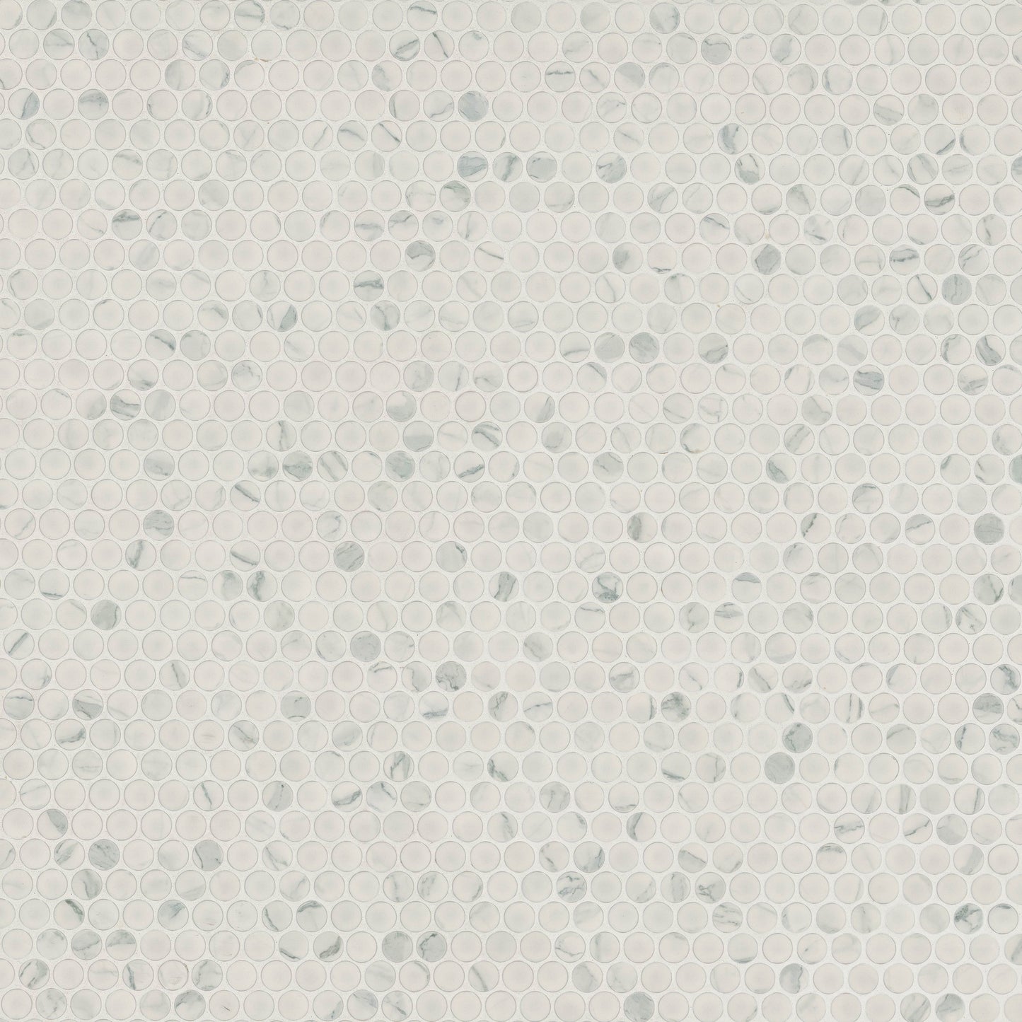 Carrara Penny Round Matte Porcelain Mosaic Tile
