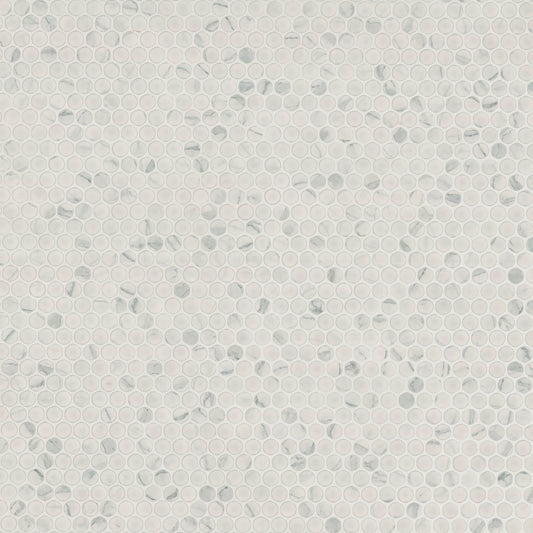 Carrara Penny Round Matte Porcelain Mosaic Tile