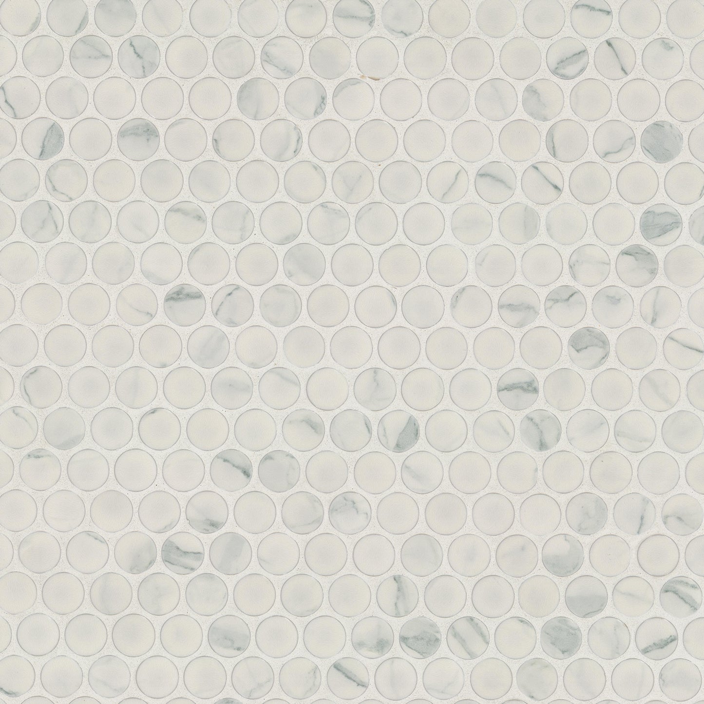 Carrara Penny Round Matte Porcelain Mosaic Tile