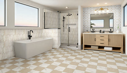MSI Calacatta Crema Checkered 24x24 Matte Porcelain Floor & Wall Tile