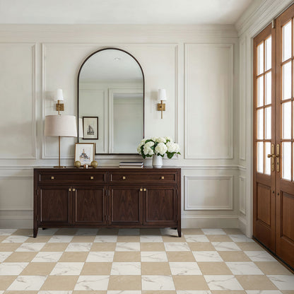 MSI Calacatta Crema Checkered 24x24 Matte Porcelain Floor & Wall Tile