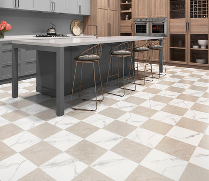 MSI Calacatta Crema Checkered 24x24 Matte Porcelain Floor & Wall Tile