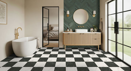 MSI Calacatta Marquina Checkered 24x24 Matte Porcelain Floor & Wall Tile