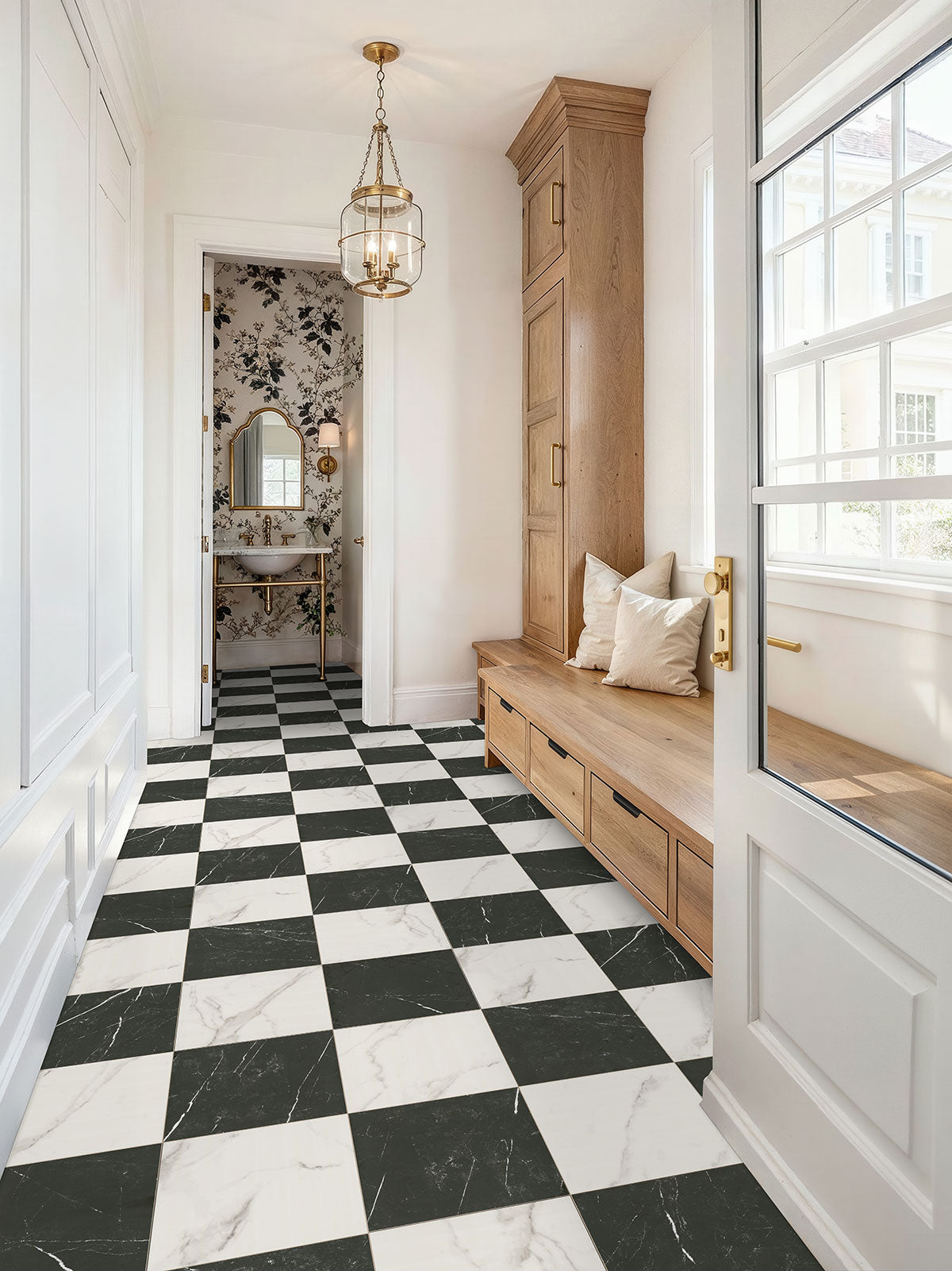 MSI Calacatta Marquina Checkered 24x24 Matte Porcelain Floor & Wall Tile