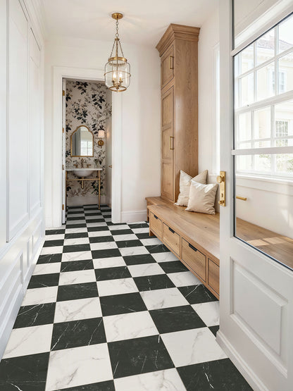 MSI Calacatta Marquina Checkered 24x24 Matte Porcelain Floor & Wall Tile