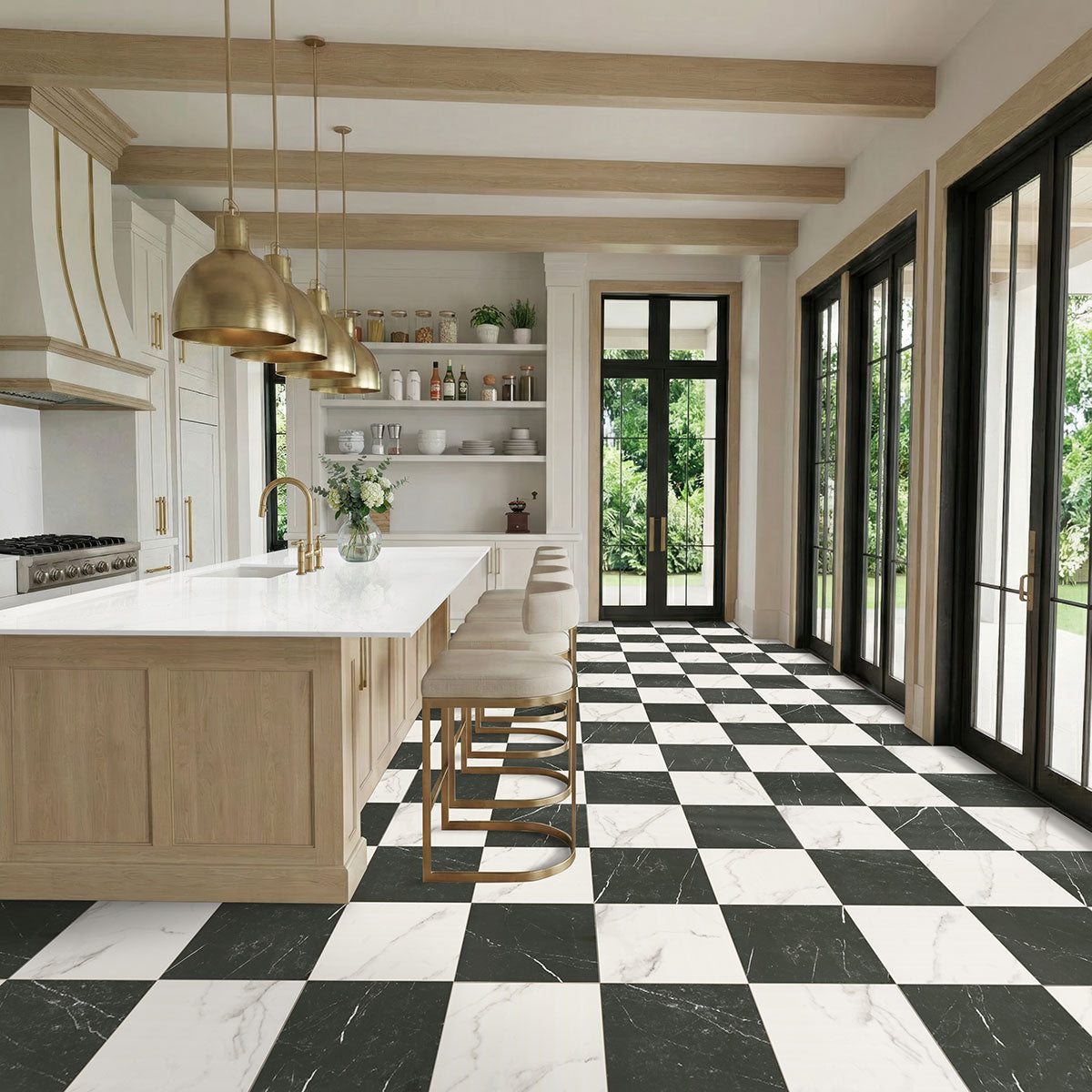 MSI Calacatta Marquina Checkered 24x24 Matte Porcelain Floor & Wall Tile