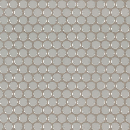 Gray Glossy 12x12 Penny Round Mosaic Tile
