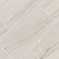 Malahari White 12x24 Lapato 3D Porcelain Floor And Wall Tile