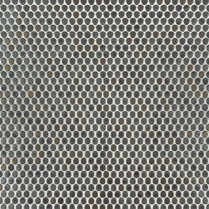 Metallico Penny Round Glossy Porcelain Mosaic Tile