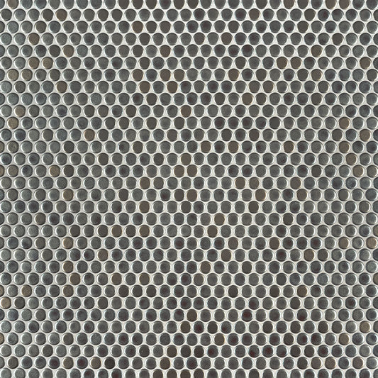 Metallico Penny Round Glossy Porcelain Mosaic Tile