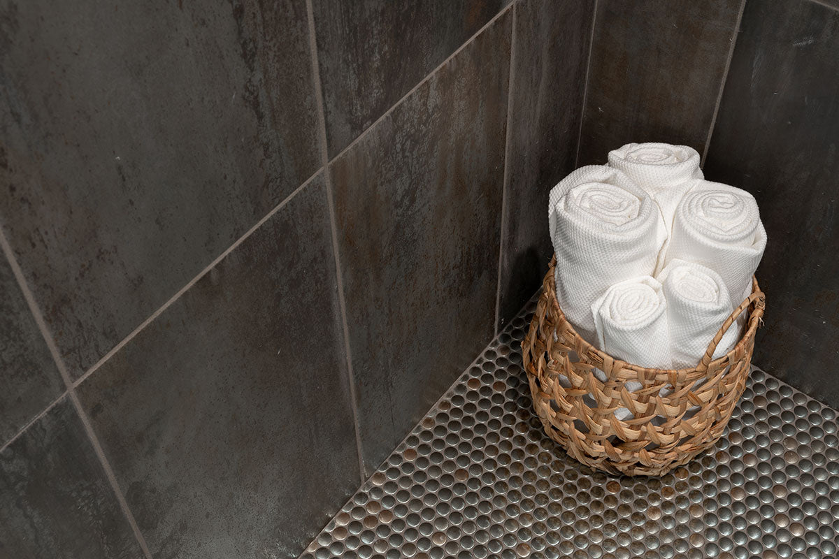 Metallico Penny Round Glossy Porcelain Mosaic Tile