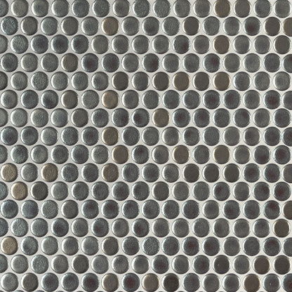 Metallico Penny Round Glossy Porcelain Mosaic Tile