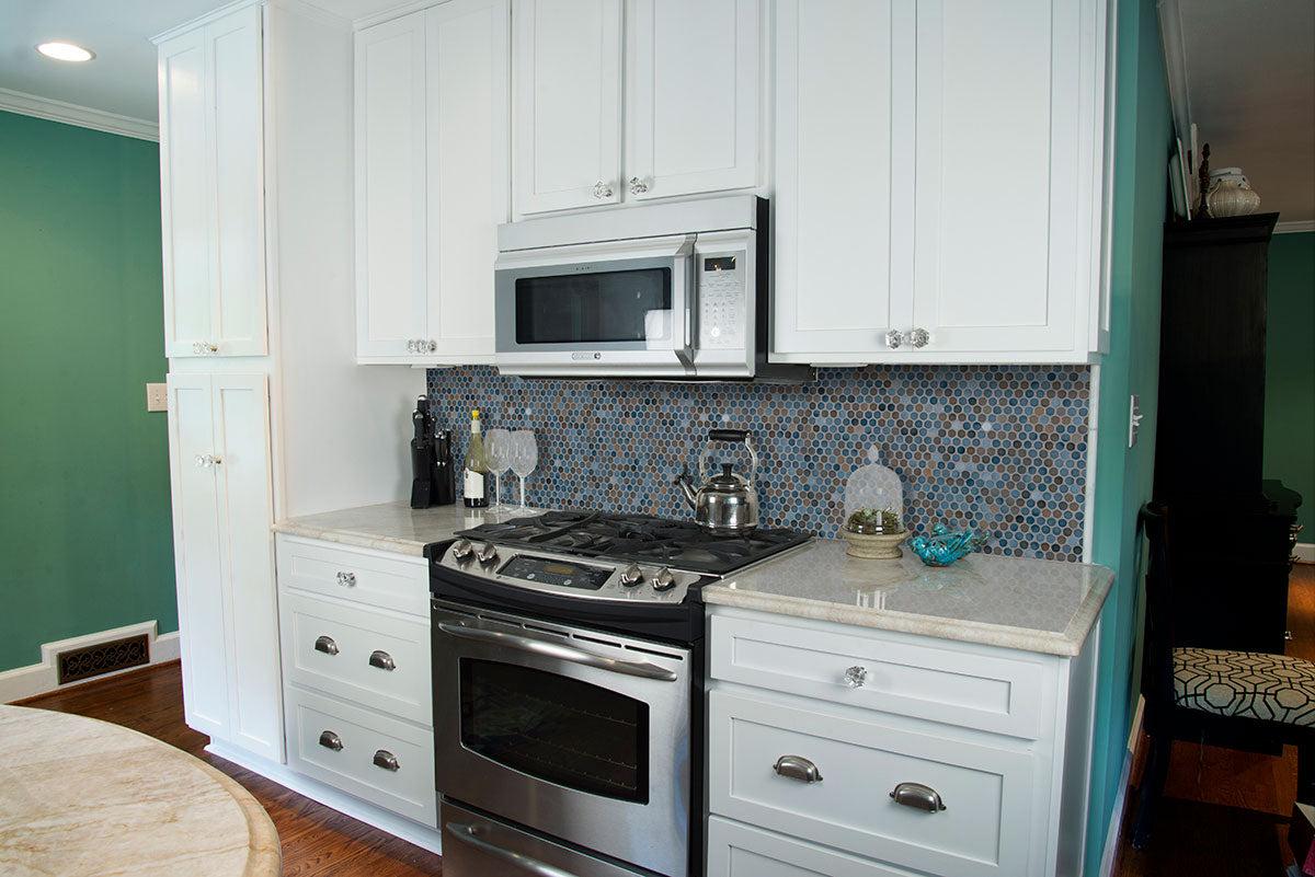 Azul Penny Round Glossy Porcelain Mosaic
