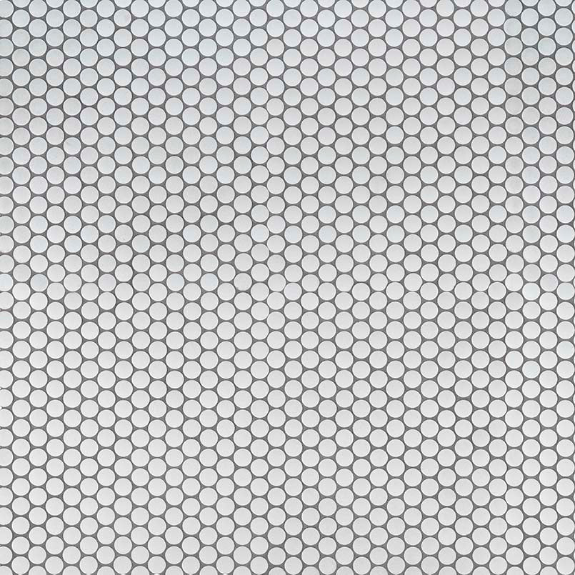 Bianco Penny Round Matte Porcelain Mosaic