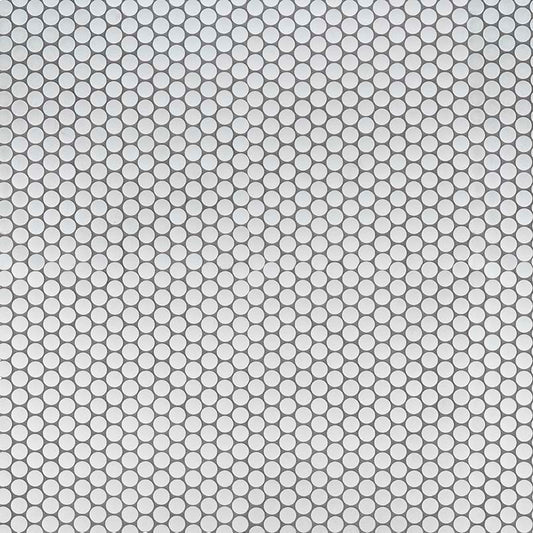 Bianco Penny Round Matte Porcelain Mosaic